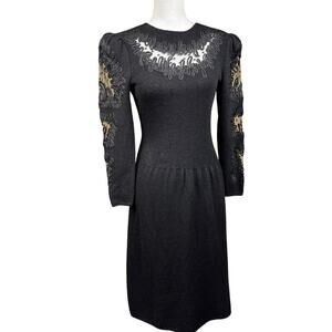 80s vintage Pat Sandler for Wellmore knit, lace illusion, Dynasty, Gothic, Glam